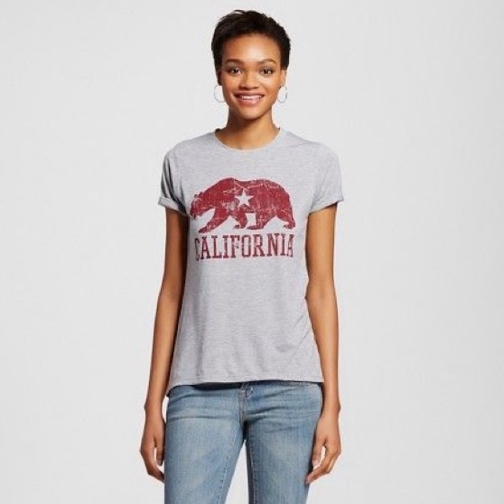 Modern Lux California Bear Tee in Heather Gray